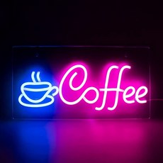 21세기트랜드 커피숍 카페 레스토랑 LED 네온사인 간판, 블루+핑크