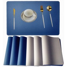 WANGCHAO PU 플레이스매트 12"X18" 키친 테이블 워터프루프 WIPEABLE 워셔블 내열 테이블 매트(직사각형, 단일옵션