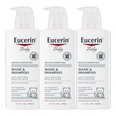 Eucerin 유세린 베이비 2-in-1 워시 앤 샴푸 400ml 3팩, 3개