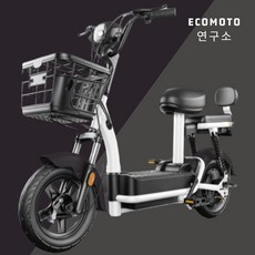 Ecomoto 연구소 전동 스쿠터 전기 자전거 바이크 350w 48V 탈착 배터리, 블랙