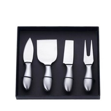 치즈 나이프 슬라이서 버터 커터 피자 포크 키트 케이크 주걱 선물 상자, 1. silver set, 1개