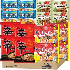 블루존 오뚜기 농팔 봉지라면4종세트 낱개 (신라면4P 진라면 4P 짜파게티4P 팔도비빔면4P) 1세트 상품 이미지