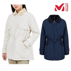 밀레 MILLET 23FW (봄 가을 겨울) 여성 여자 사파리기장 엉덩이까지 딱 덮는 중기장 캐주얼 디자인 패딩 자켓 점퍼