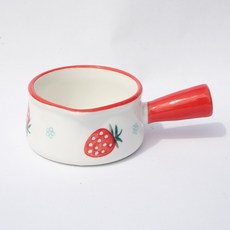 도자기 손잡이 딸기 크리머 시럽볼 샷잔 70ml, 1개