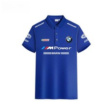 BMW M POWER 오토바이 바이크 반팔티셔츠 카라티 6컬러 빅사이즈, 4XL, 블루
