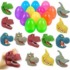 Evoio 12pcs 공룡 손가락 인형 장난감 12pcs 부활절 달걀 장난감 부활절 바스켓 스터커에 안성맞춤 부활절 달걀 사냥 부활, 단일옵션