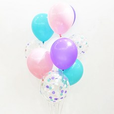 하늘풍선파티 컨페티풍선세트15개 10개 파티풍선 헬륨풍선 천장풍선장식 생일파티용품 키즈카페, 유니콘15P, 1개