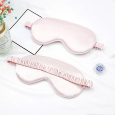 남녀공용 확대 아이 패치 실크 새틴 수면 마스크 편안한 아이쉐이드 커버 쉐이드 눈 이완 아이패치, Light pink, 1개