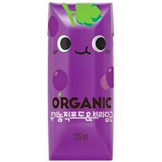 오가닉 적포도 주스, 125ml, 12개 - organix