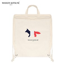 [메종키츠네 MAISON KITSUNE] 20FW DU05108WW0008 트리컬러 폭스 로고 프린팅 에코 토트백 겸 백팩