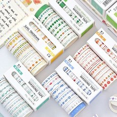 요랜드 디자인 마스킹테이프 10개 8종 컬러시리즈 3m, 핑크