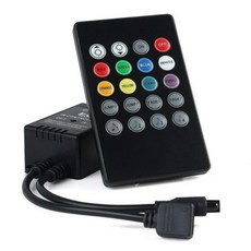 블루투스리모콘 컨트롤러 무선 RGB LED 스트립용 원격 사운드 센서 20 키 1224V 72W 38KHz 신제품, 1개