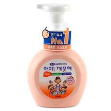 라이온 아이깨끗해 항균폼 핸드솝 용기 250ml x 1 / 레몬향 / 복숭아향 / 순 파우더향 / 청포도향 / 핸드워시 / 손세정제, 아이깨끗해 복숭아 용기 250ml x 1