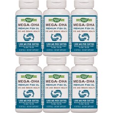 네이처스웨이 메가 DHA 프리미엄 피쉬오일 1000mg, 6개