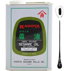 Kadoya Brand 100% Pure Sesame Oil (Sesame Oil 56 O Kadoya 브랜드 100% 순수 참기름(참기름 56온스 1병) + 주문당 NineCh, 1개, 1.587kg