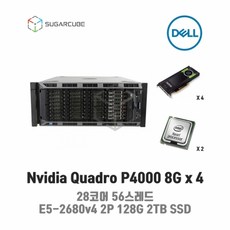 GPU호스팅 Nvidia Quadro P4000 8G x 4 28코어 56스레드 128G 2TB SSD 1개월