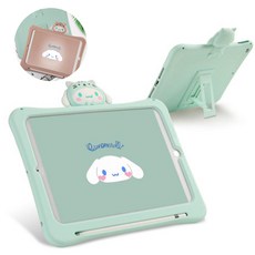 아이패드 7세대 미니 프로 에어3 입체 토끼 피규어 캐릭터 실리콘 거치대 스탠드 케이스, A민트