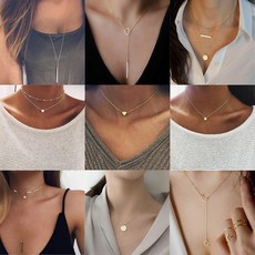 여자를위한 보헤미안 작은 하트 스타 목걸이 짧은 체인 코인 바 문 펜던트 목걸이 선물 초커 목걸이|소형 목걸이|