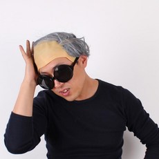 (2개묶음)코믹분장 대머리 백발가발