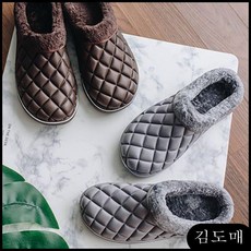 KP 사무실 실내용 학생털실내화 패딩 뉴 퀼팅 샌들 학교 보온 털 겨울실내화 학생겨울실내화