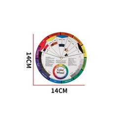 컬러가이드 rgb색상표 색상환 cmyk 색상표 색깔표 컬러칩 12 색 종이 카드 휠 3 계층 디자인 믹스 가이드 라운드 중앙 원 손톱 마이크로 블레이드 문신 메이크업컬러리스트, 14cm 작은