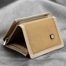 CNTCSM 남성용 세겹 동전 지갑 캔버스 단색 패션 슬림 다기능 클래식 휴대용 카드 홀더 5 가지 색상