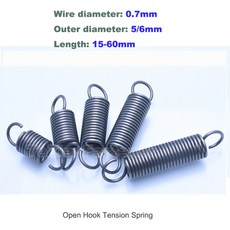10/20/30Pcs 와이어 직경 0.7mm 스틸 스프링 오픈 후크 인장 풀백 코일 확장 도어 핸들 길이 15mm 60mm, [03] 0.7mm (30 Pcs), [01] 5 mm, [03] 25 mm, 30개