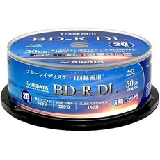 RiDATA ·RiDATA (라이데이터) 1회 녹화용 단면 2층 블루레이 디스크 화이트 프린터블 BD-RDL 50GB 20장 RiTEK BR260EPW4X.20SP, 상품명참조