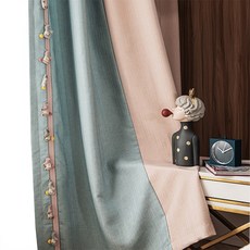 해외배송 키즈 아이방 커튼커튼캐릭터 조랑말 레이스 핑크콤비 여자, 02.블렌딩 블라인드 안쪽 조랑말