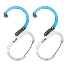 GEAR AID HEROCLIP 카라비너 클립 및 후크 라지 캠핑 배낭 정리 차고용 스텔스 블랙 GearAid, 2 Pack, Blue Steel GearAid