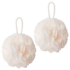 Pernoel 緻密柔軟掛泡泡淋浴球, Ivory, 1個, 2個裝