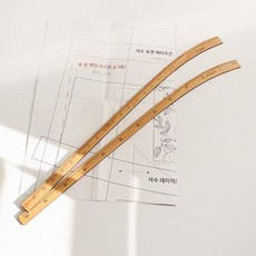 원단쟁이 대나무곡자 나무곡자 목곡자 곡자 나마꼬(2타입) E2, 1개, cm자