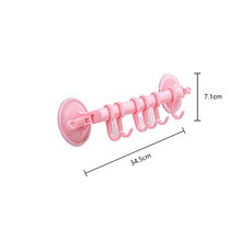 벽걸이형 주방 후크 흡착판 후크 6개 강력한 접착식 후크 욕실 코너 못이 없는 무봉제 랙 옷걸이 후크 보관 랙, 5, 34.5x7.1cm