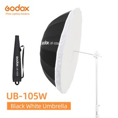 Godox UB-105W 41 인치 105cm 파라볼 릭 블랙 화이트 반사 우산 스튜디오 라이트 실버 디퓨저 커버 천, 02 Kit 2