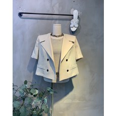 씨샵인더룸 / 토비 더블버튼 세일러 카라 반팔 크롭 자켓 2color