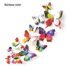 키재기스티커 데칼보다 희 한 reballing bga 3D 장식 자 스티커 혼합 대 개 냉장고 색상 벽 나비 12, Rainbow