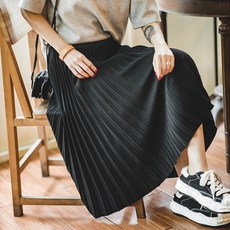 여성 플리츠 빈티지 스커트 눌림 주름 방지 하이웨스트 롱스커트 Pleated Skirt YS2202203