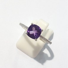 자수정원석반지