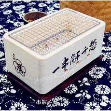 일본식 야끼니꾸 숯불 화로 캠핑 꼬치 와규 바베큐 미니화로 화로대 스토브, 점토난로스티커25x15x11, 1개