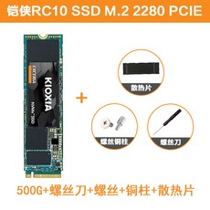 SSD메모리 kioxia/고체 RC10 500G SSD M.2NVME테이블식 필기노트 PCIE, 1MB, T01-500G고체+나사 드라이버+쿨러팬