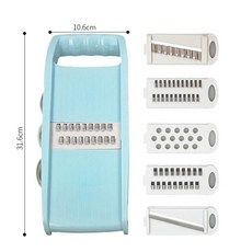 작두 다기능 양파 다지기 야채 만돌린 슬라이서 다이서 커터 주방 5 in 1, [02] 하늘색