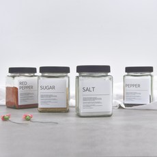 유리 사각 양념통380ml, 라벨없음, 라벨없음, 1개