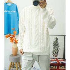 남자 겨울필수템 따뜻하게 빅사이즈폴라 꽈배기 폴라니트 4XL