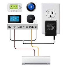 24V Thermostat TransformerLANMU 24VAC C-Wire Transformer Adapter for NestHoneywellEcobeeEmerson Sensi WiFi Smart Thermostat and MoreUL Certified, 옵션 1 Color = Black
