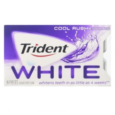 트라이던트 Trident White 화이트 쿨 러쉬 슈가 프리 껌 16개입 9팩, 1개