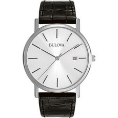 Bulova 부로바 남성용 클래식 3핸드 캘런더 날짜 쿼츠 가죽 스트랩 워치 버클 37mm