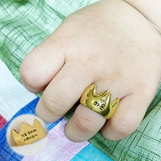 선물하기 좋은 축하문구 각인 가능한 왕관 순금 백일반지 돌반지 3.75g