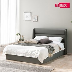에넥스 루이스 가죽침대Q + 탄력 9존 독립 매트리스Q, 머드