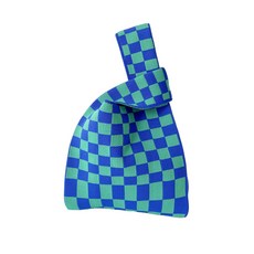 니트 미니 손가방 체크 니트백 손목가방 토트백