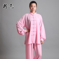 [해외] 긴팔 남여공용 태극권 우슈 도복 핑크